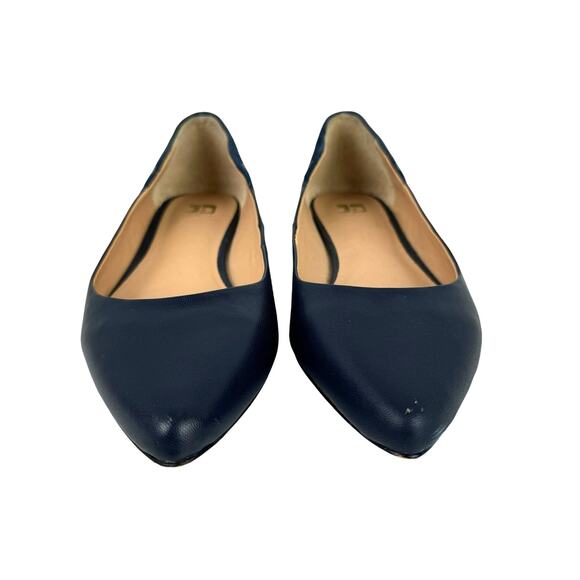 Joe’s Duarte Navy Blue Leather & Suede Rivet Studs Pointed Toe Ballet Flats - Picture 3 of 12